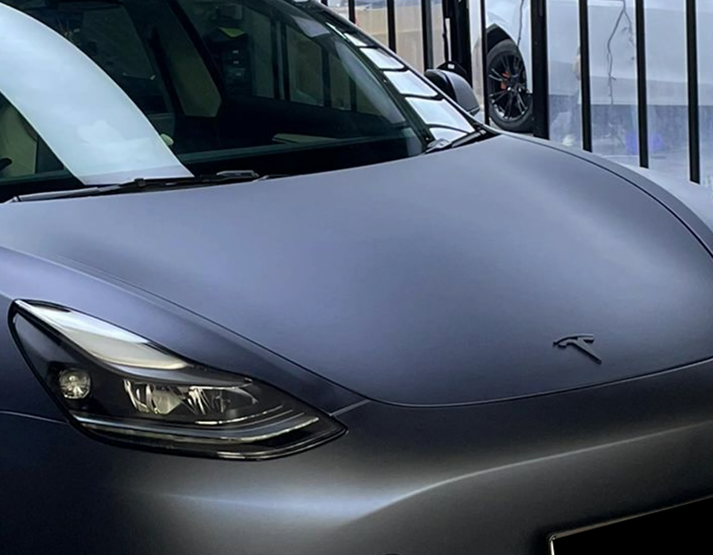 Satin Black Magic Blue Vinyl Wraps