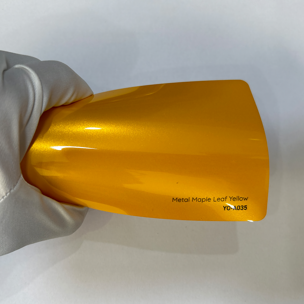 Metal Maple Leaf Yellow Vinyl Wraps