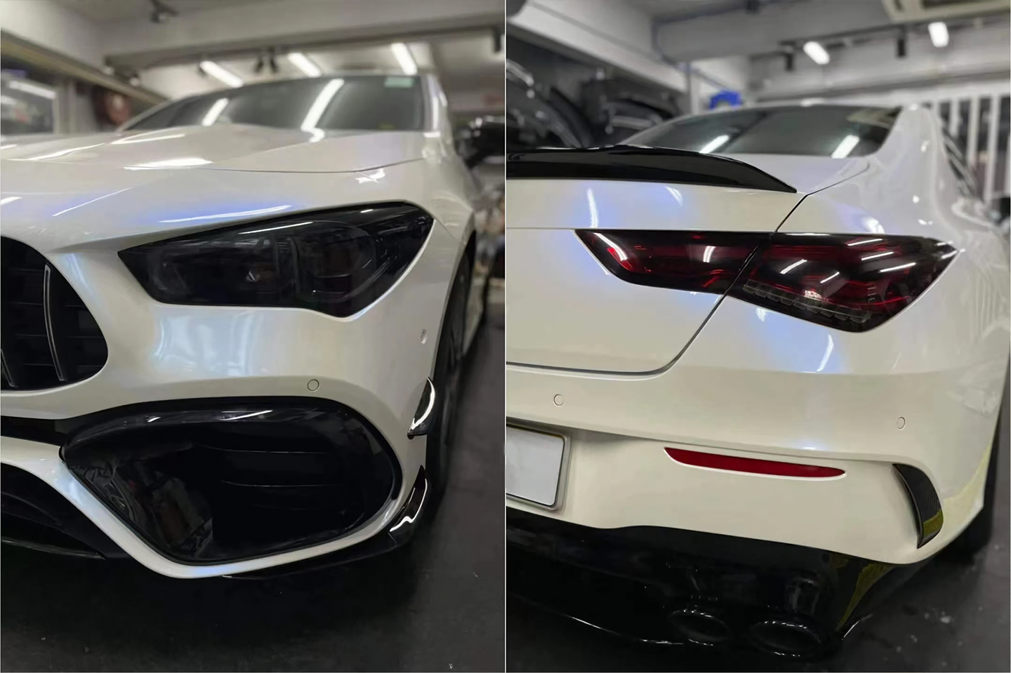 Pearl White Turns Blue Vinyl Wraps