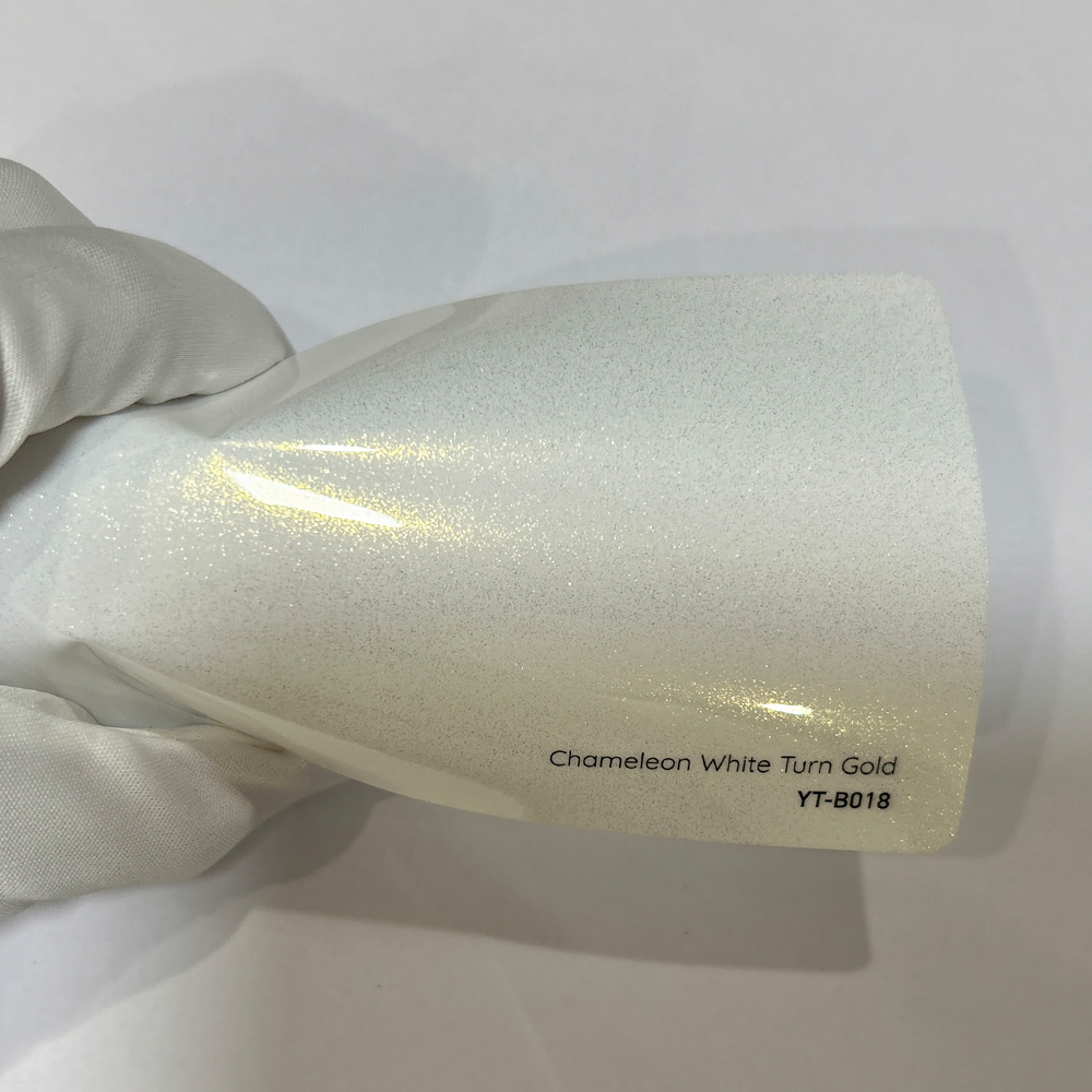 Chameleon White Turn Gold Vinyl Wraps