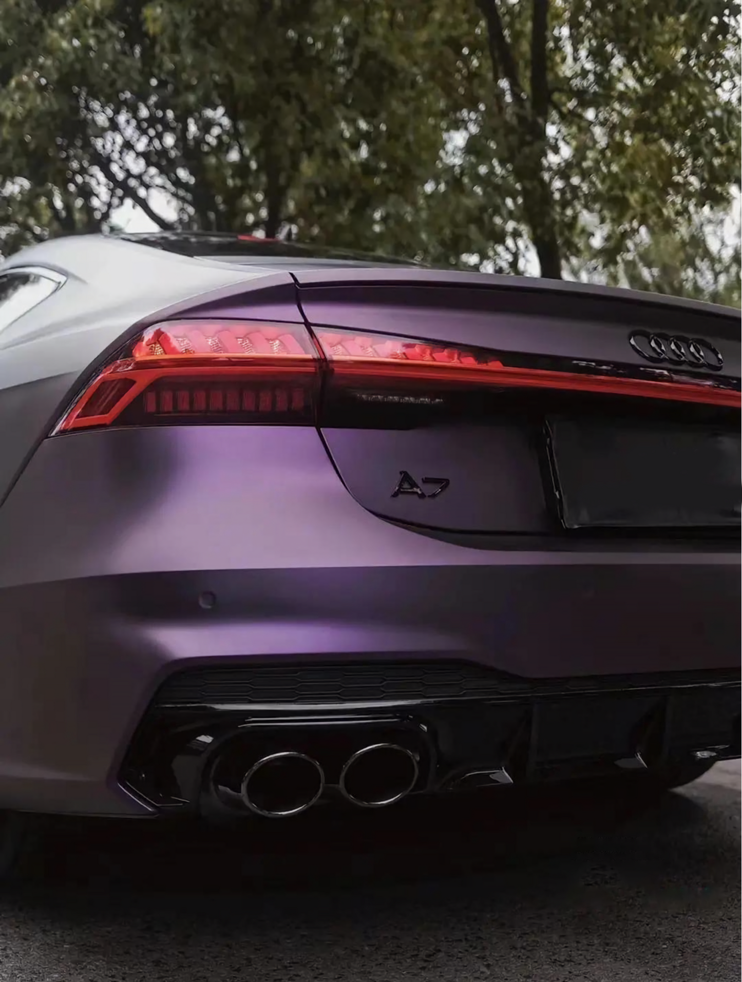 Satin Black Phantom Purple Vinyl Wrap