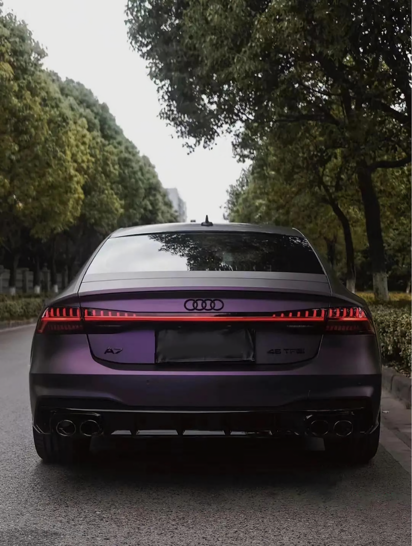 Satin Black Phantom Purple Vinyl Wrap