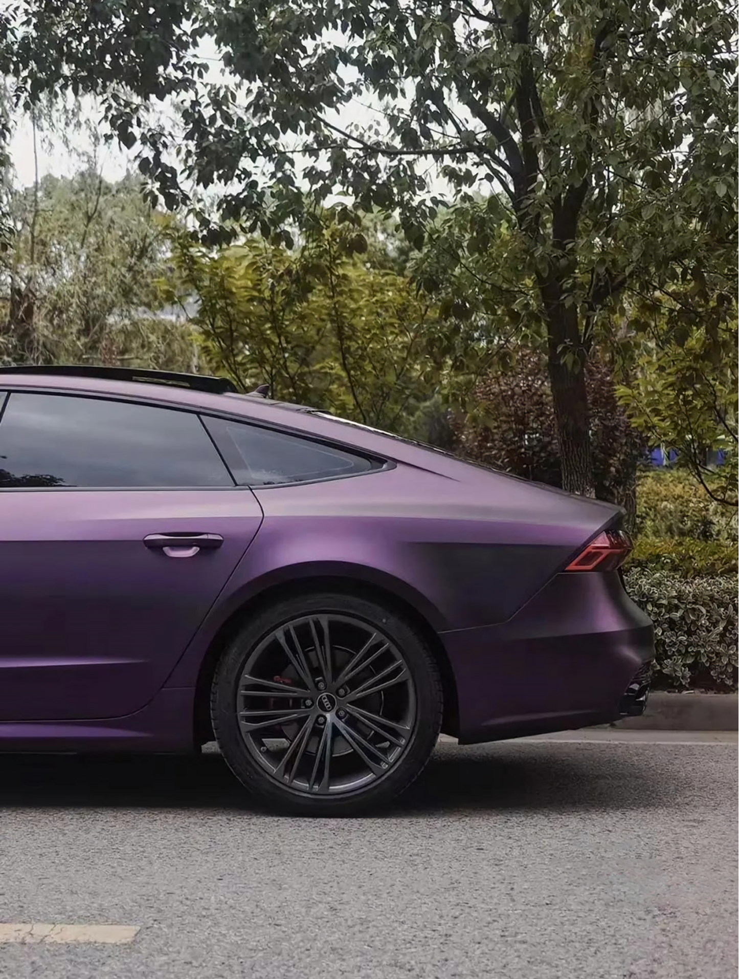 Satin Black Phantom Purple Vinyl Wrap