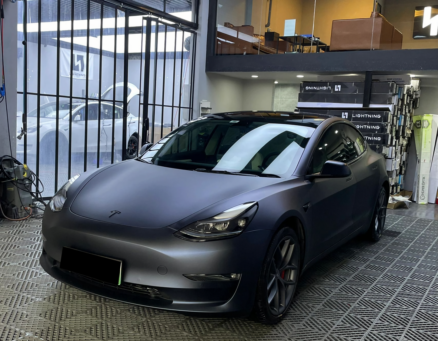 Satin Black Magic Blue Vinyl Wraps