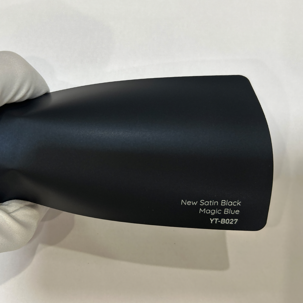 Satin Black Magic Blue Vinyl Wraps
